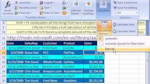 Eficiencia de fórmulas de Excel 10: Cálculo automático y manual
