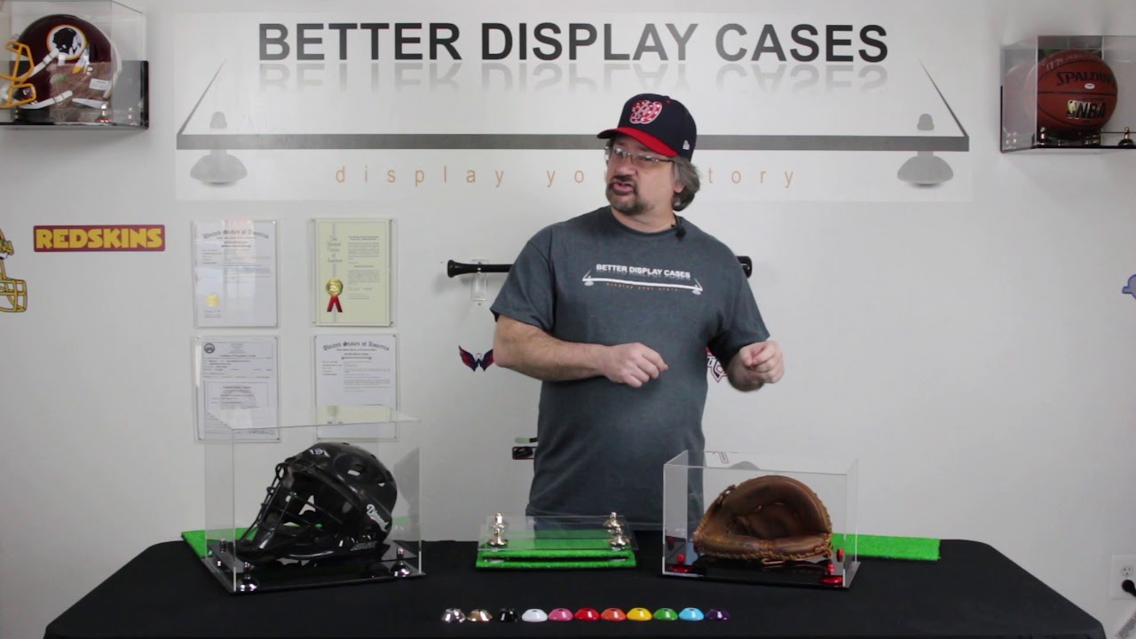 Catchers Helmet Catchers Mitt Display Cases Display your Baseball