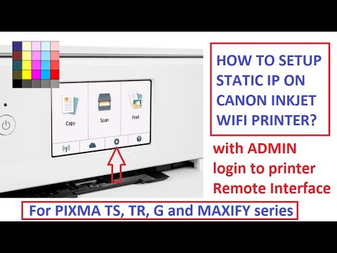 Canon printer WiFi setup - setup Canon printer IP Address to static, login as admin to printer RUI