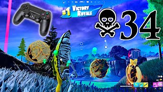 PS4 Controller (Solo vs Squads) 34 Kills, High Kill Gameplay - Fortnite Chapter 5 Season 2