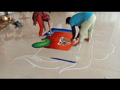 shadi me nikalne ke liye rangoli|new rangoli design for wedding # ...