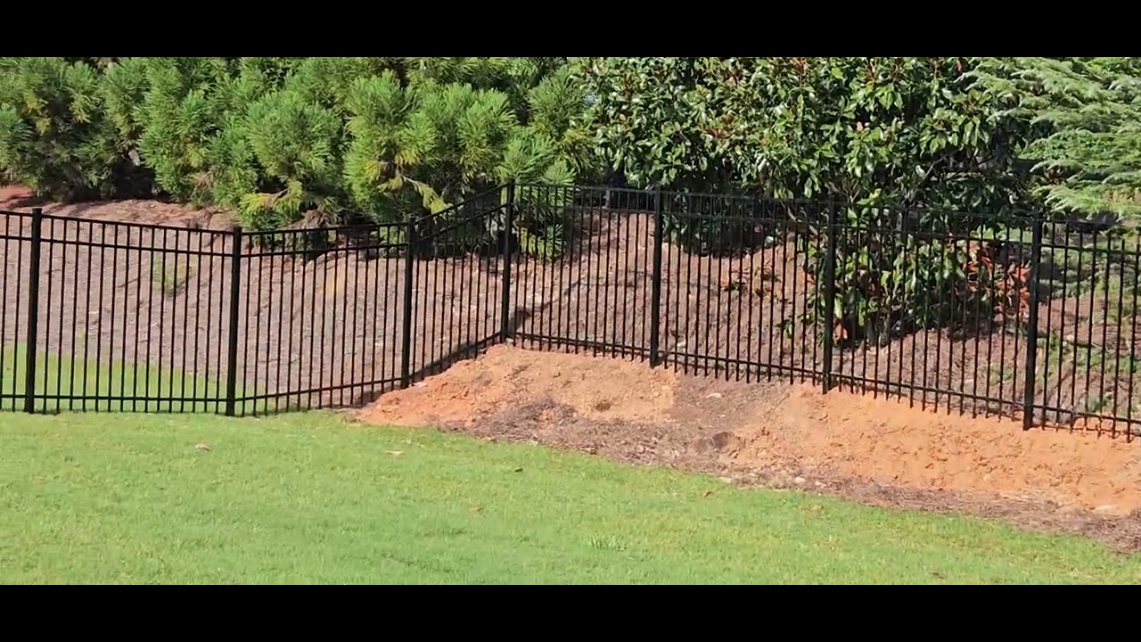 Atlanta fence company - Flat Top Aluminum fence installation @ Cumming