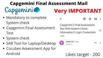 Capgemini Assessment test | SAB Tool | Cocubes assessment System check test | MCA BCA