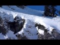 Squaw Valley - Skier Hucks (Crashes) Huge 100' Cliff at Silverado Canyon