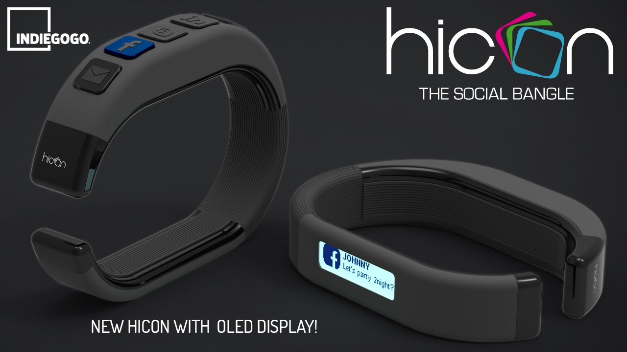 Hicon - The social bangle - wearable smart bracelet with OLED display  by Things-lab