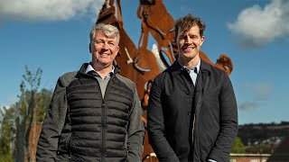 Andrew Trimble chats with Ulster's interim CEO Hugh McCaughey