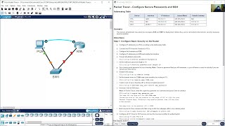 26.2.4 Packet Tracer - Configure Secure Passwords and SSH