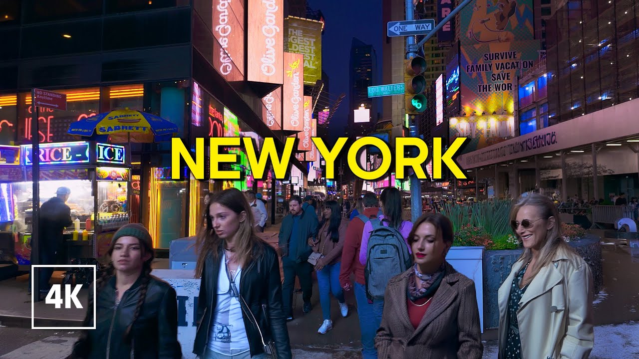 New York, Amerika Serikat | Manhattan | Jelajah Kota Malam 4K