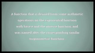 Hyperbolic function Meaning