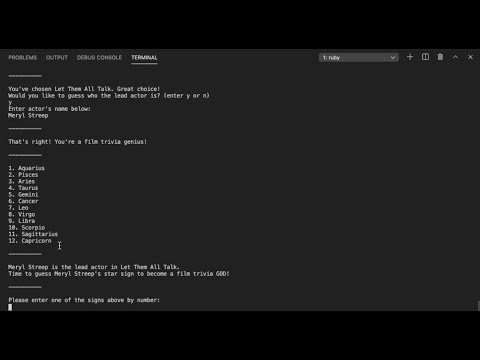FreshAstrologer Ruby Gem CLI Walkthrough