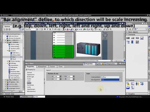 HMI programming tutorial TIA Portal - 4. Elements : Bar (Part 6/7)