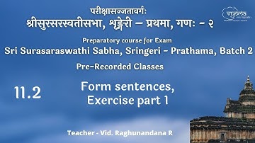 11.2 | Form sentences, Exercise part 1 | SSS Prathama, (PR) Batch 2