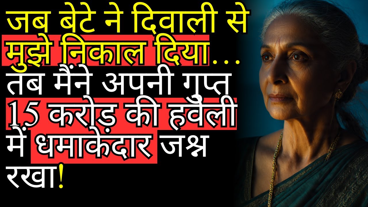 जब बेटे ने दिवाली से मुझे निकाल दिया… तब मैंने अपनी गुप्त 15 करोड़ की हवेली में धमाकेदार जश्न रखा!