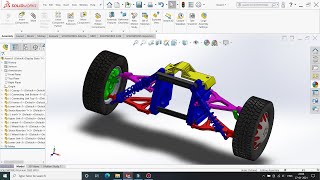 double wishbone suspension assembly in solidworks |