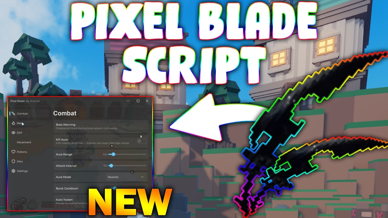 *NEW* Pixel Blade Script (PASTEBIN 2026) ( KILL AURA , AUTO MOBS , WALK ...