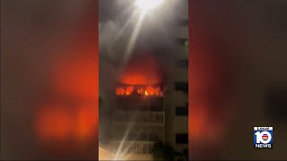 Residents displaced after high-rise apartment fire in northeast Miami-Dade
