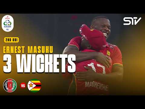 Ernest Masuku Takes a Triple Strike | Afghanistan vs Zimbabwe | Match 2 | ODI Tri-Series 2026 |M9R1T
