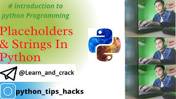 Placeholders In Strings...Python Basics || Python Programming || Console || PyCharm ||