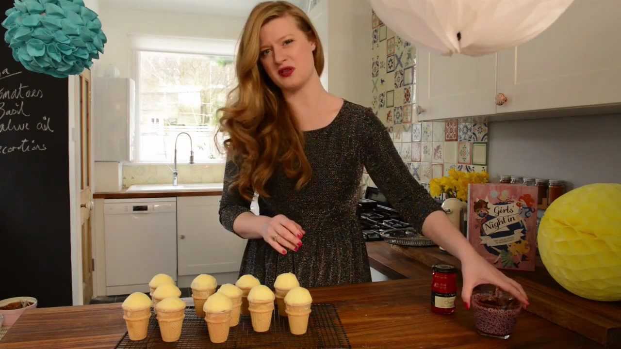 How to make a Cupcake In a Cone, Girls Night In Book - YouTube