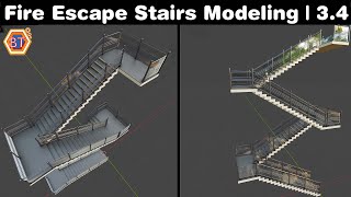 Details Blender Tutorial: Fire Escape Stairs Modeling | 3.4 Guide