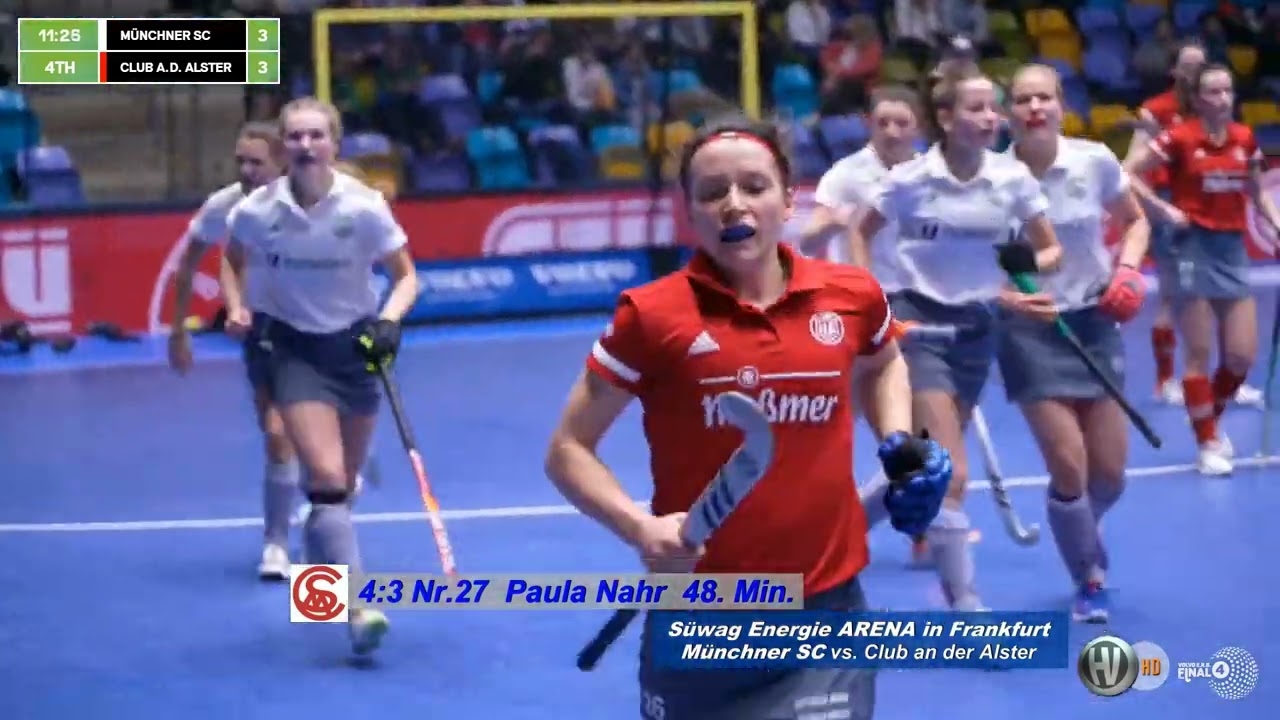 2.Halfinale Volvo E.R.B.Final4 Hallenhockey Damen Münchner SC - Club an der Alster 4.2.23 Highlights
