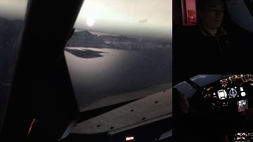 Hong Kong International to Kai Tak in a Boeing 737-800 simulator, cockpit view