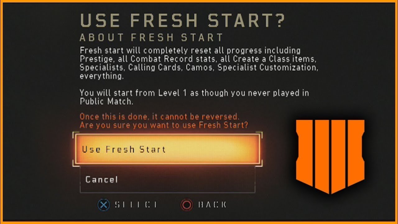 *FRESH START* - Call Of Duty Black ops 4