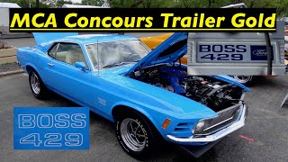 1970 Boss 429 Concours Trailer Gold in Grabber Blue at MCA Nationals.
