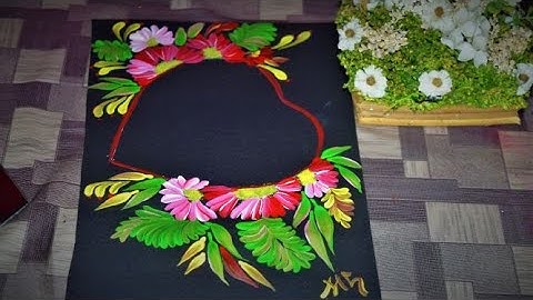 How to make One stroke acrylic painting, Valentine