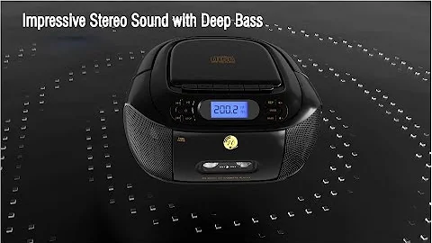 Hernido CD Cassette player super bass stereo speaker, rechargeable bluetooth CD boombox & FM radio