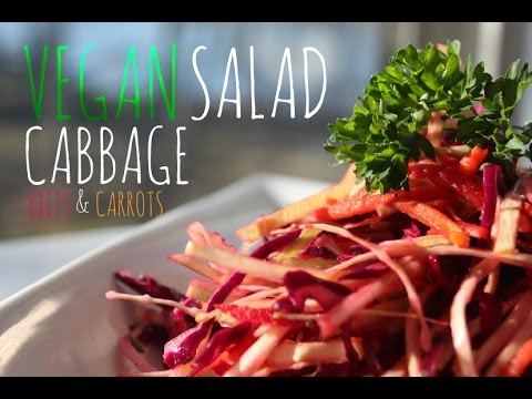 Raw Vegan Salad - Cabbage Carrots & Beets -