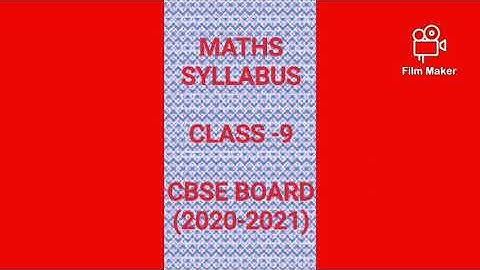 Syllabuss for class 9 mathematics  (2020-2021)