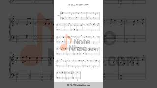 Free Sheet Piano I WILL ALWAYS LOVE YOU Level Easy - notenhac.com