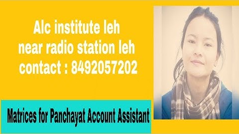 Matrices for Panchayat Account Assistant.