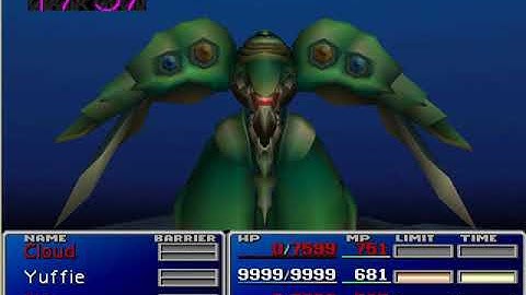 FF7 Emerald Weapon Solo Battle Without HeroDrink, Knights of the Round