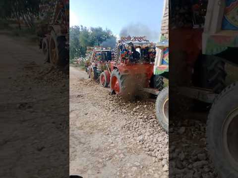 2 belarus 510 tractors pulling loaded trolley of bricks | #tractor #tractorpulling