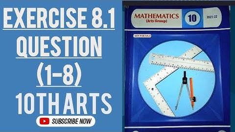 Exercise 8.1 Question 1 to 8 Solution 10th Arts Math| Chapter 8 Exercie 8.1 10th Class Math 👍