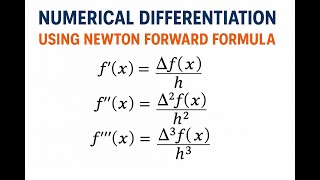 Numerical Differentiation using Newton Forward Formula |Numerical Differentiation Numerical Analysis