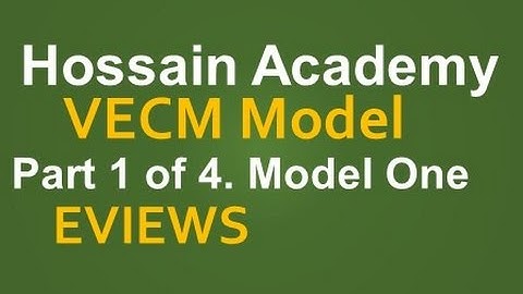 VECM. Model One. Part 1 of 4. EVIEWS