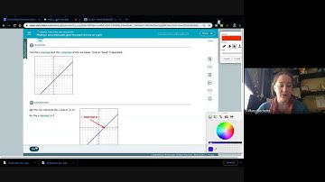 Finding x  and y intercepts given the graph of a line on a grid