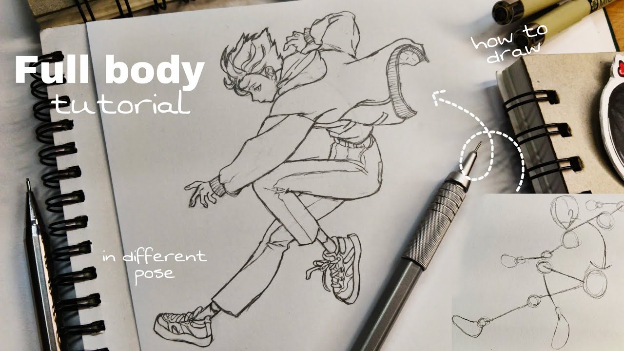 Anime body tutorial | how to draw anime full body in different pose | anime drawing