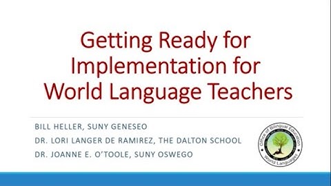 Getting Ready for Implementation for World Language Teachers