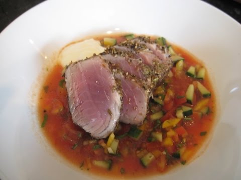 Seared Tuna and Gazpacho recipe