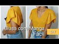 Blusa com manga Fácil! com Retalho 50cm de crepe DIY