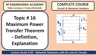 16 Maximum Power Transfer Theorem   Definition, Explanation