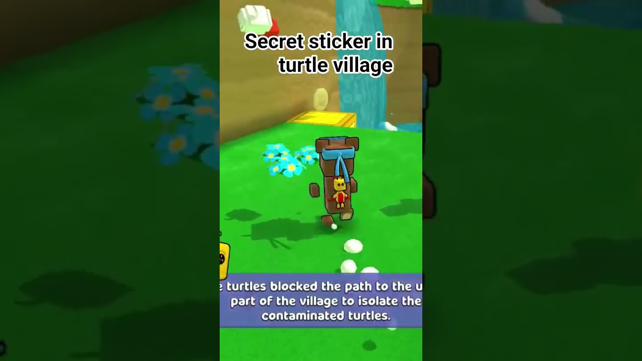 secret sticker in super bear adventure ( turtle village) .