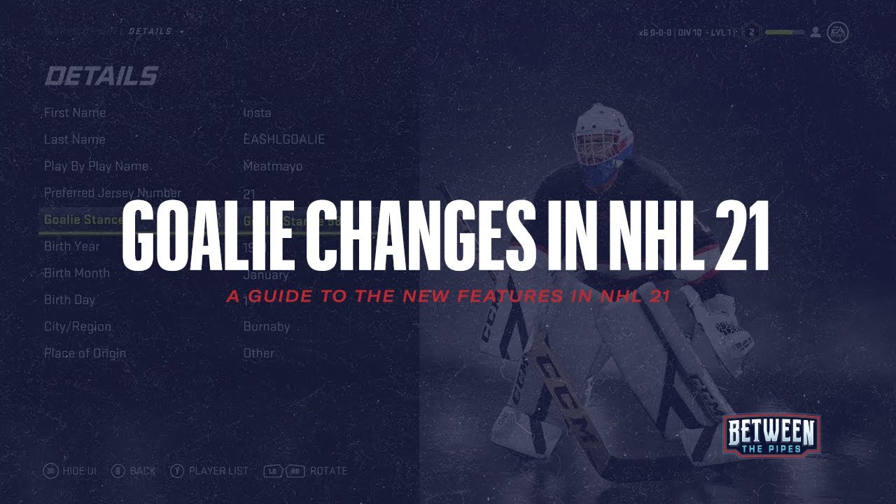 NHL 21 Goalie Changes YouTube