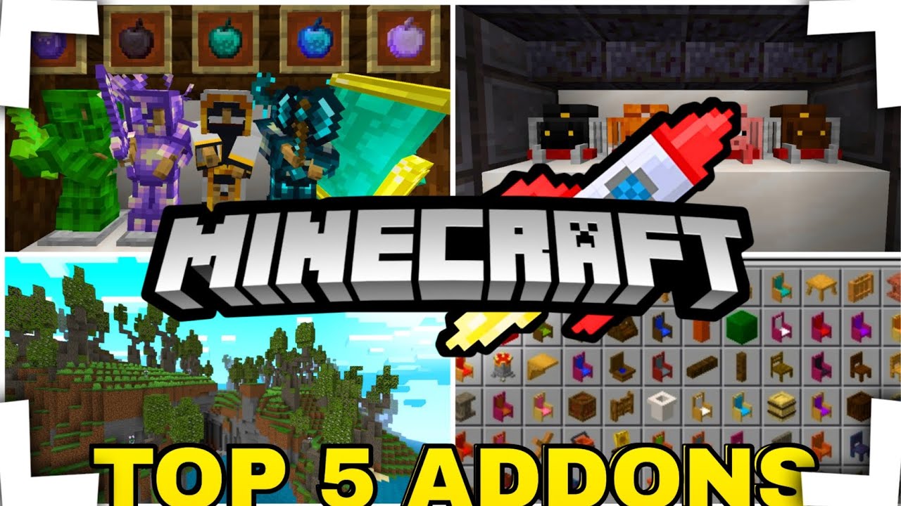 🌟 TOP 5 ADDONS PARA SEU MINECRAFT BEDROCK EDITON ou MINECRAFT POCKET ...
