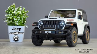 HD Miniature | 2024 White Jeep Rubicon 1/18 Scale Hardrop Model