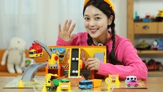 [유라] 장난감(toy)_타요 중장비 놀이 세트 공사장 트레일러 포크레인 트럭 tayo heavy equipment truck [2016.02.27일분 삭제영상 재 업로드]